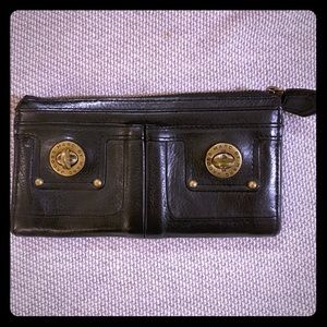 Marc by Marc Jacobs Black Leather Wallet with Gold